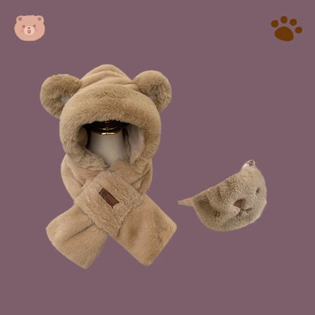 Hat Tørklæde Sæt Øreværn Hat BRUN