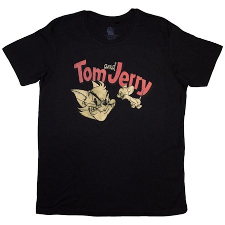 Tom & Jerry Unisex Retro T-Shirt för Vuxna XXL Svart