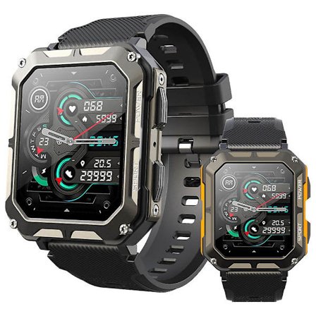 Bluetooth-samtaler, støv- og vanntett, utendørs sportsklokke med skritteller, hjertefrekvens- og blodsukkermåling