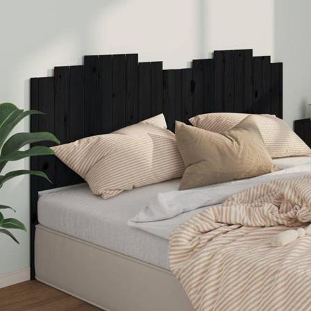 Vidaxl Sänggavel Svart 206x4x110 Cm Massiv Furu Svart