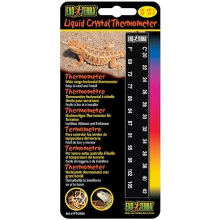Exoterra - Væskekrystalltermometer - Terrariumtemperatur svart 20-42 °C - Reptil - Varme - Termometer - ZOO.no