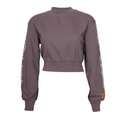 Heron Preston, Heron preston cotton sweatshirt with logo print Szary, Kobieta, Rozmiar: M