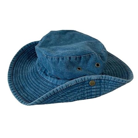Denim Bucket Hat med bred brätte Vintage Cotton Cowboy Hat - Casual Outdoor Fiske Vandring Hat