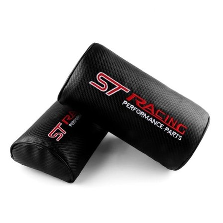 Bil Sæde Nakke Hoved Støtte Pude Carbon Fiber Nakkestøtte ST Racing Logo til Ford Fiesta