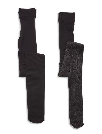 2-Pack Tights Glitter/Solid Noos Black The New