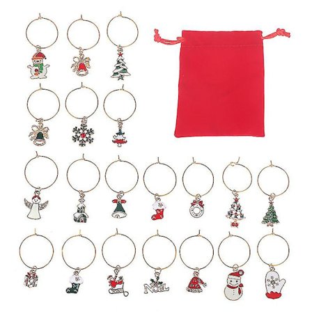 20 st Vinglasmarkörer Jul Dryck Markörer Berlocker För Vinglas