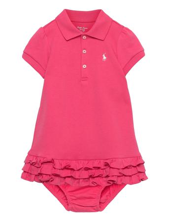 Ruffled Cotton Polo Dress & Bloomer Pink Ralph Lauren Baby