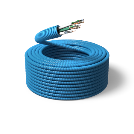 PM FLEX Kat 6 Multimediakabel fördragen, 2xU/UTP6+RG6T, 20 mm x 100 m, Anslutningsdon & kablar