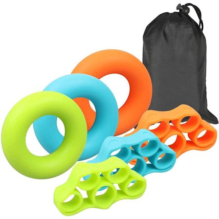 Håndstyrke, Fingerøvelse, Håndstyrketrener (6 stk), Nye materialer, Underarm Håndstyrketrening, Fingerstrekker