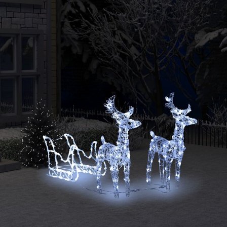 VidaXl Juldekoration Ren & Släde 160 Led 130 Cm Akryl - Litenleker