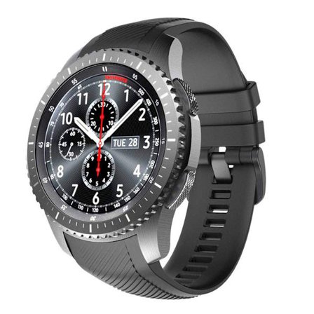 Armband kompatibelt med Samsung Gear S3 Classic/Frontier, 22 mm silikonarmband för Gear S3 Classic/S3 Frontier