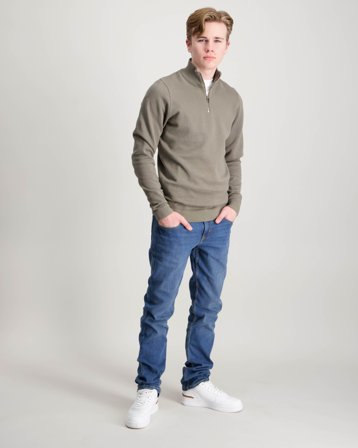 Jack & Jones JPRBLAMILANO SPRING KNIT HALF ZIP JNR Grün Pullover Jungen - Kids Brand Store