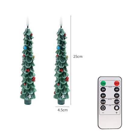 Ljusstake 2-pack Julgransljus med fjärrkontroll och timer (Snöfall)