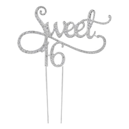 Sweet 16 Cake Topper 16-årsfestteman med för strassdekoration A