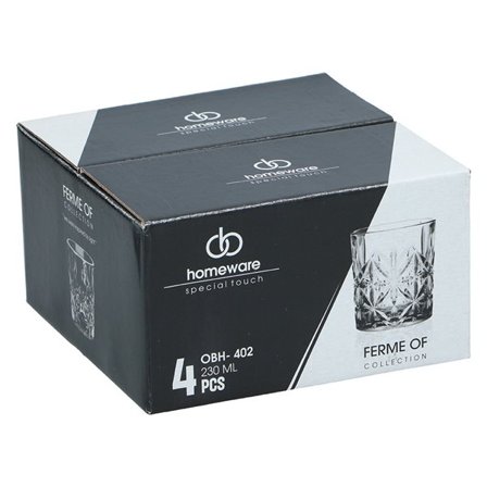 Elegante drikkeglass 230 ml - 4-pakning