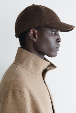 COS Men's Gorra De Béisbol En Mezcla De Lana in Marrón