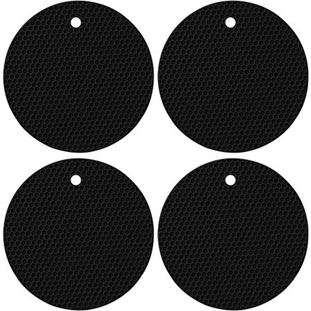 Set med 4 Runda Silikonunderlägg - Värmebeständiga upp till 230°C DXGHC