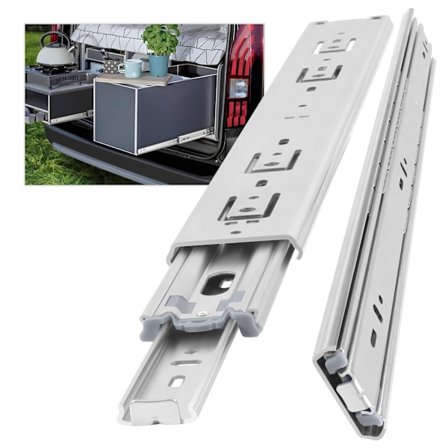 Kraftige skuffeskinner, belastningskapacitet op til 68 kg, uden lås, 400 mm udtræk, 1 par (2 stk.)