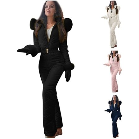 Vinterskiddräkter för kvinnor Plus Size One Pieces Jumpsuits Huvoveraller High Sports Vattentät Snowboard Snowsuits