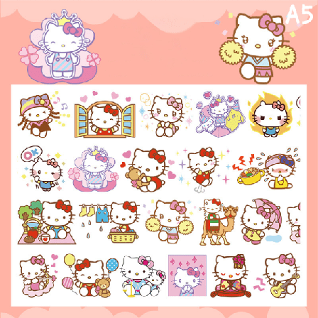 Kawaii Sanrio-klistremerke Kuromi Cinnamoroll Anime og mobiltelefon C A5