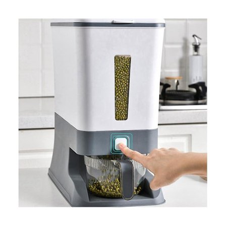 Trykktype Risdispenser Forseglingskornbeholder Oppbevaring Husholdningskorn Risboks Dispenserbøtte