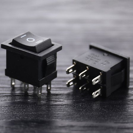 KCD2 Mini Sort 6PIN På/Av/På Vippebryter Båtvippebryter