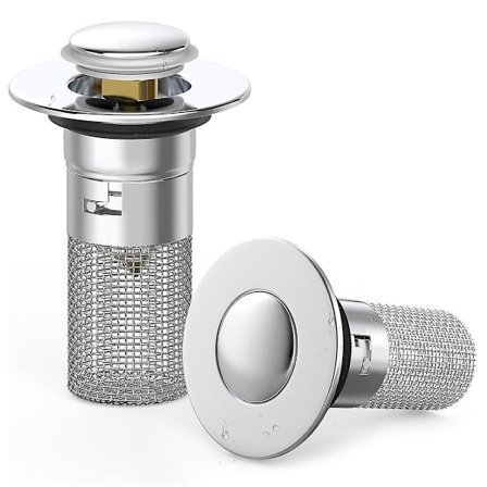 Pop-up afløbsstop til badeværelsesvask - Messingkerne, Universal vaskstop, udskiftning