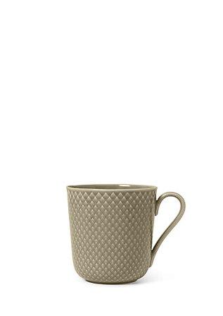 LYNGBY PORCELÆN Kopp med hank 39cl Rhombe Earth Clay