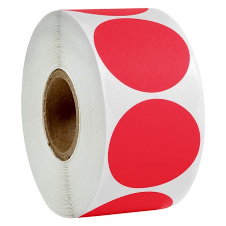 Rød Cirkel Sticker 3,8 cm Diameter - Prik Labels Ruller Stickers 3,8 cm 500 Stk