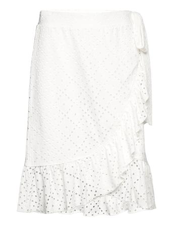 Vmtassa Hw Knee Skirt Jrs Knälång Kjol Vit Vero Moda