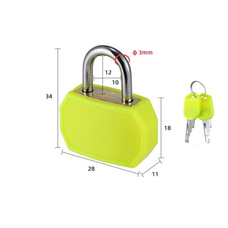 Resväska Dagbok Lås Resväska Lås GULT Yellow