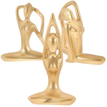 3 st Yoga Pose Figur Dekoration Minimalistisk Yoga Staty Harts Figur Yoga Kvinna Staty Prydnad