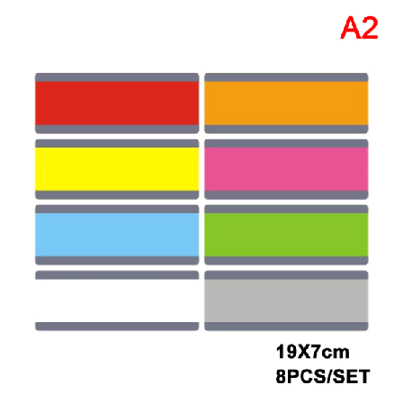 8 st Guidade läsremsor Markeringsremsor Färgad överlägg Hej