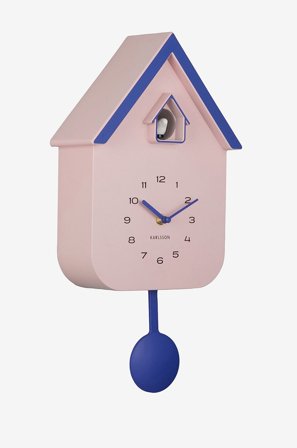 Karlsson - Veggklokke Dupla Color Cuckoo - Rosa - Veggklokker & bordklokker - Fra Homeroom