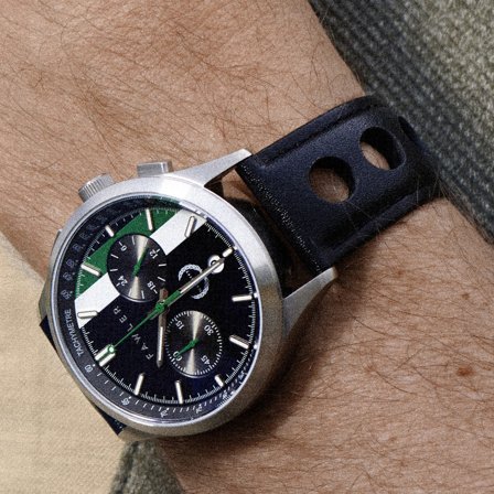 Monterey | Montre de course blanche et verte pour hommes - Montres bracelet