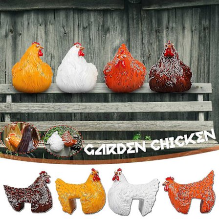 1 kpl Hartsi Kukko Pöytäkoriste Puutarha Veistos Kana Pihakoriste - Ruskea