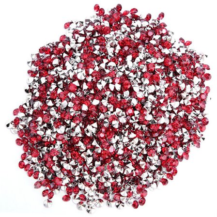 Diamant med sølvbelagt bunn spiss dekorasjon diamant 3mm (rød med sølvbunn)