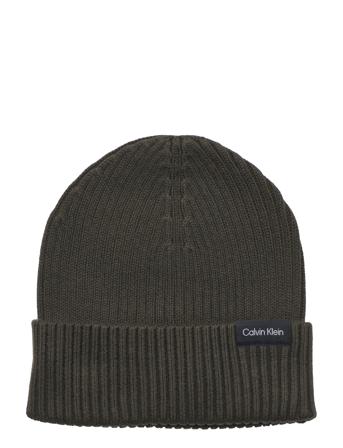 Classic Cotton Rib Beanie Accessories Headwear Beanies Grønn Calvin Klein*Betinget Tilbud