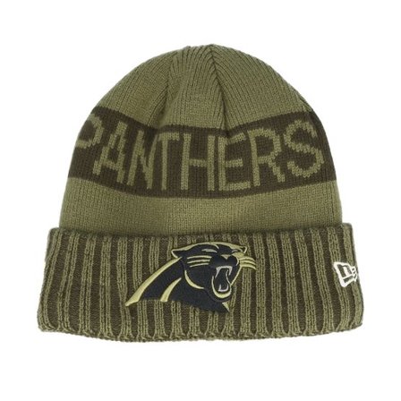 New Era - NFL Grön cuff Beanie - Carolina Panthers NFL Salute To Service Green Knit Cuff @ Hatstore