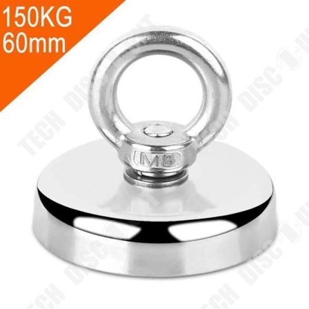 Kalast magnetti - TD - Neodyymi 330LBS - Vetovoima 150KG - Halkaisija 60mm - Paksuus 15mm