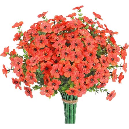 10 stk. Orange Eucalyptus Daisy Kunstige Blomster, Udendørs Kunstige Blomster, Kunstige Blomster til Hjemmedekoration, UV-bestandig Plast Kunstige