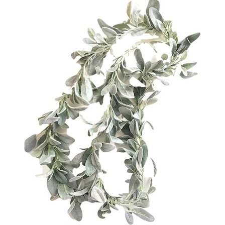 Kunstig lammeøre grønt bladranke, 6 fod lang kunstig lammeøre guirlande grønne blade vinstokke guirlande fest have dekoration