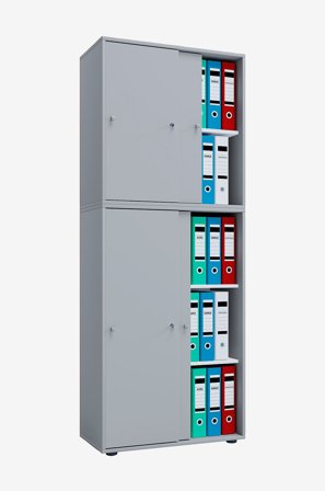 VCM - Kontorskab Lona Xxl med skydedøre - Grå - Hylder & opbevaring - Fra Homeroom