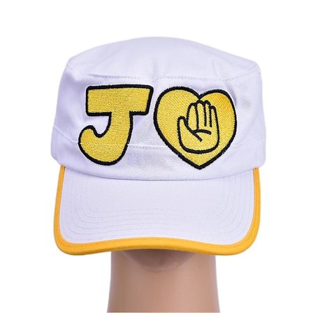 Handsome Kujo Jotaro Hær Militær JOJO Kasket Hat Badge Animation Cosplay (FMY)