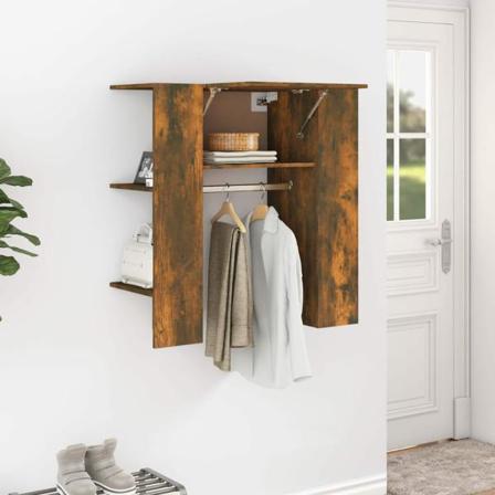 Vidaxl Hallskåp Rökfärgad Ek 97,5x37x99 Cm Konstruerat Trä Brun