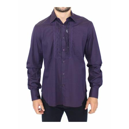 Ermanno Scervino Cotton Long Sleeve Casual Shirt Lilla, Herre Skjorter