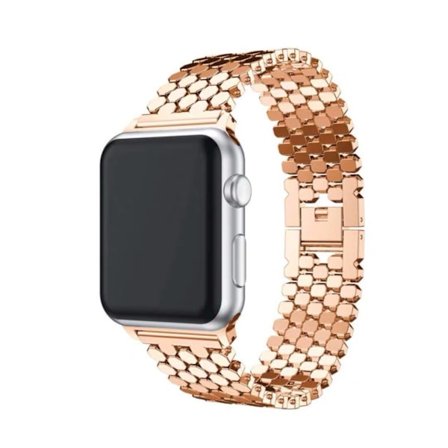 (Roséguld) Apple Watch 8 - 38/40/41 rostfritt stål fiskfjäll b, ZQKLA