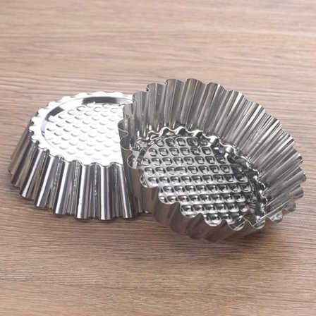 5 st äggpajformar i rostfritt stål, mini muffinsformar utan stång, ZQKLA