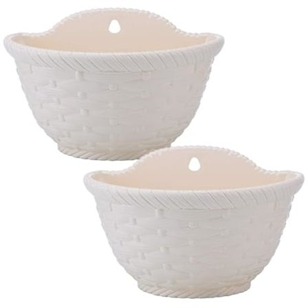 st Väggmonterade Planteringskärl Vävda Blomkorgar Staket Hängande Kruka för Inomhus Utomhus Räcke Staket Balkong Trädgård Heminredning Storlek S