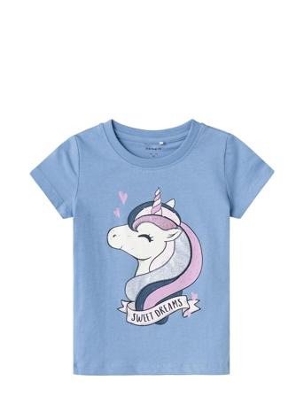 Nmfkornella Ss Top Box Tops T-Kortærmet Skjorte Blue Name It